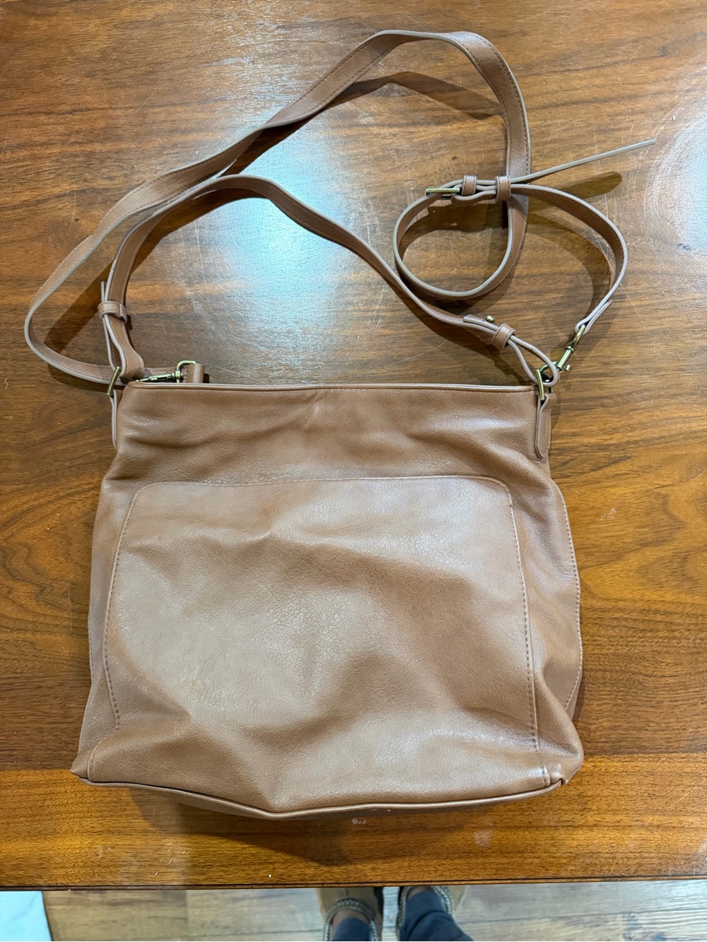Leather Crossbody Bag in Brown